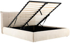 Moderne bedframe gestoffeeerd met mechanische voor opbergruimte 160x200 cm - crème of grijs