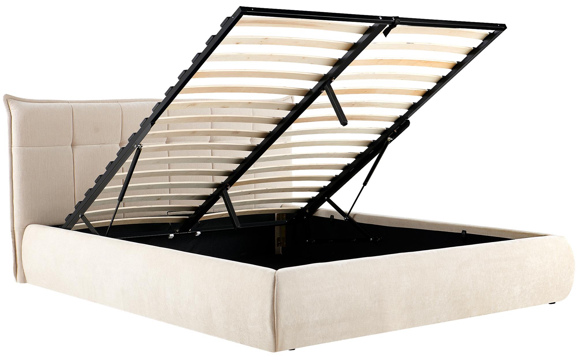 Moderne bedframe gestoffeeerd met mechanische voor opbergruimte 160x200 cm - crème of grijs
