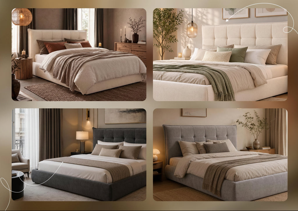 Moderne bedframe gestoffeeerd met mechanische voor opbergruimte 160x200 cm - crème of grijs