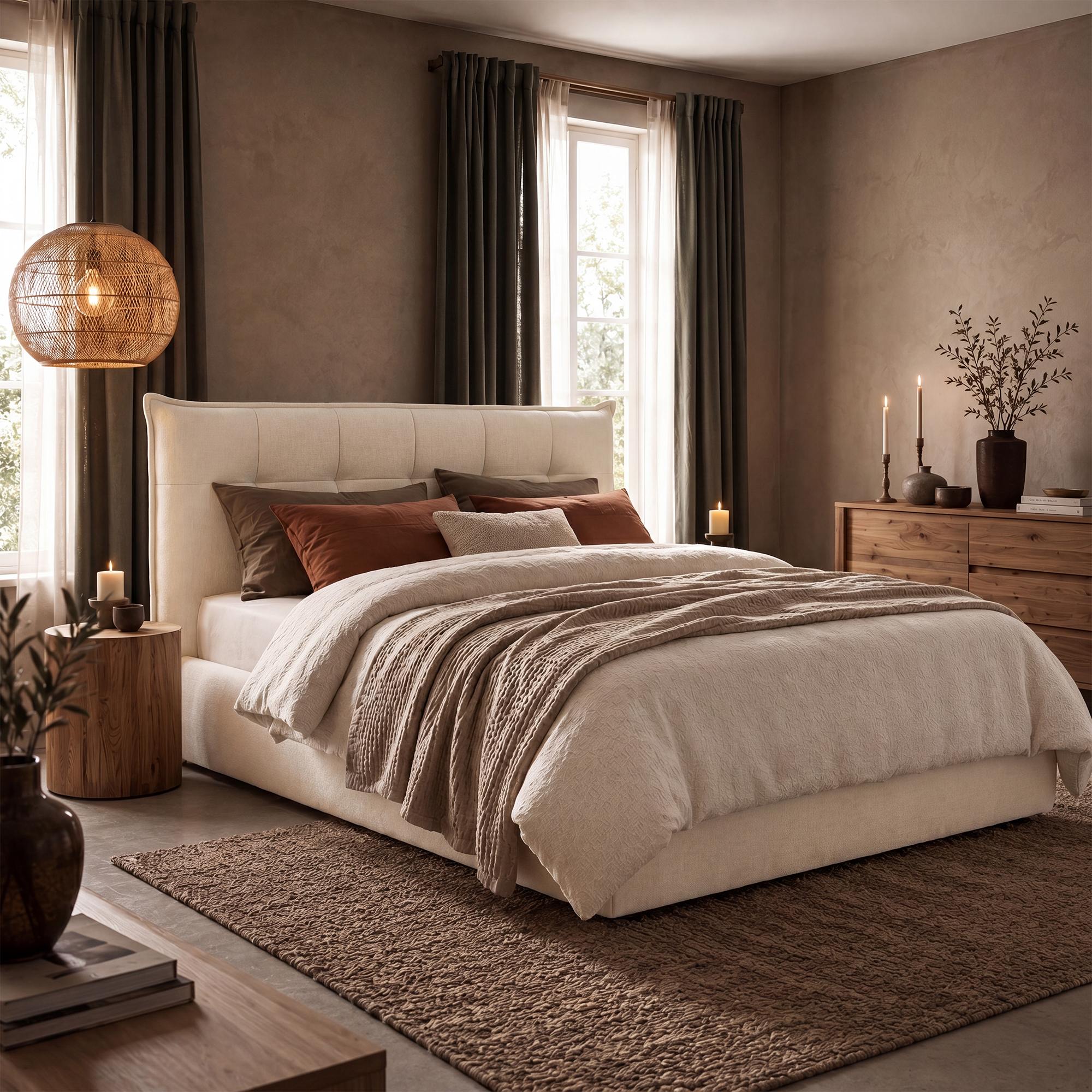 Moderne bedframe gestoffeeerd met mechanische voor opbergruimte 160x200 cm - crème of grijs