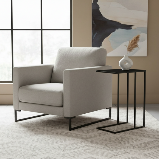 Bijzet tafel minimalistisch metaal - zwart