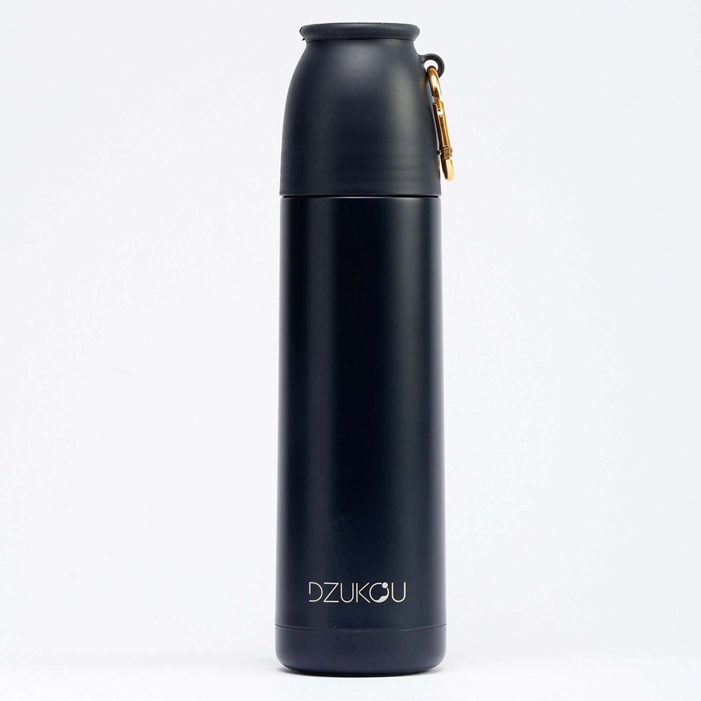 Thermos fles roestvrij staal met drukknop 350 ml - donker groen of zwart