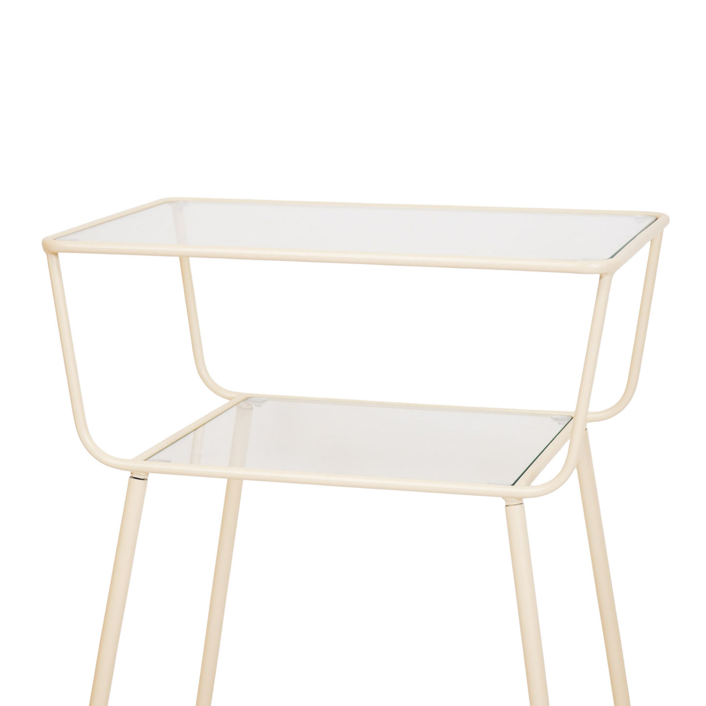 Design bijzettafel metaal en glas - zand