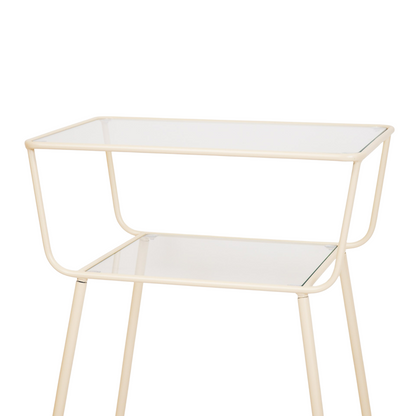 Design bijzettafel metaal en glas - zand