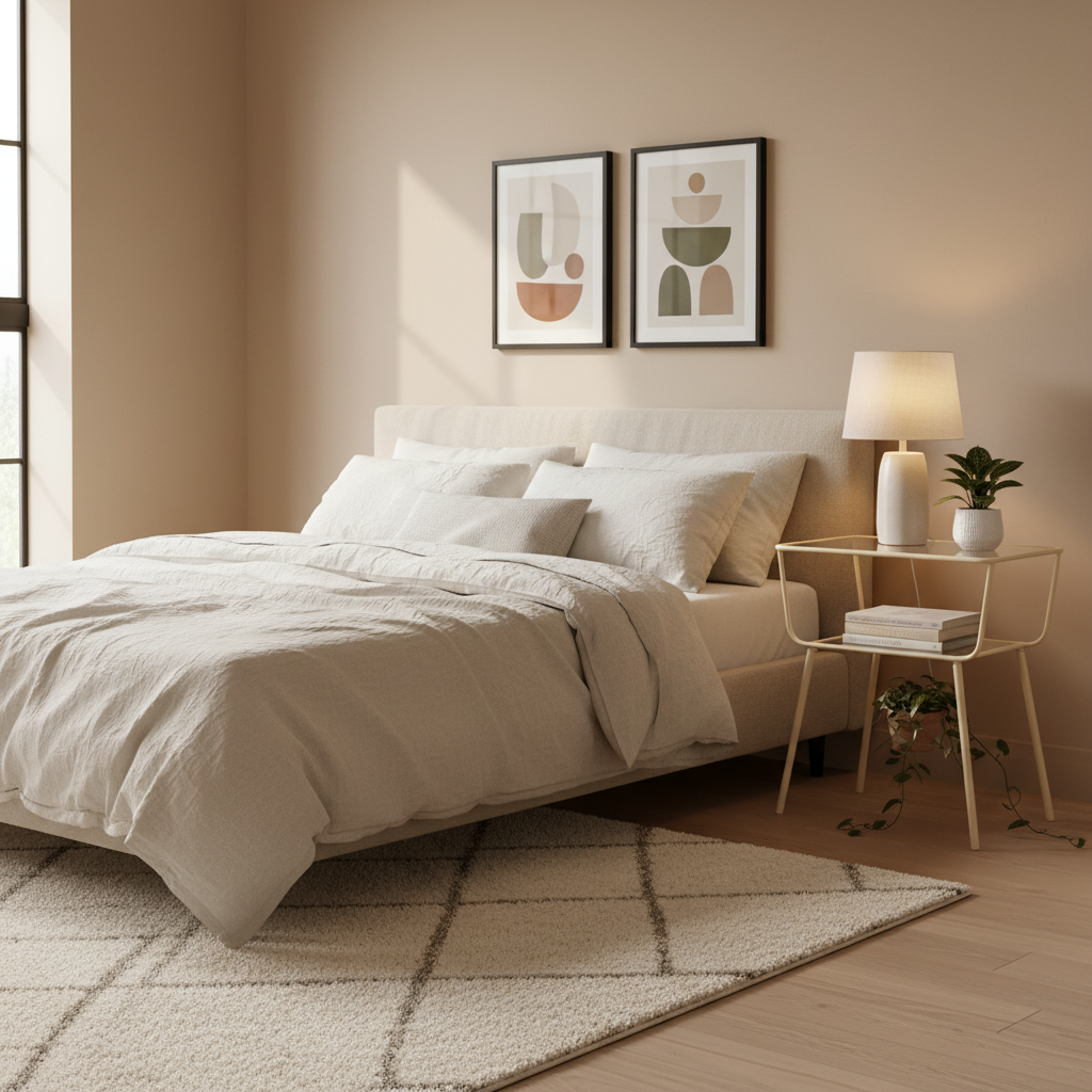 Design bijzettafel metaal en glas - zand