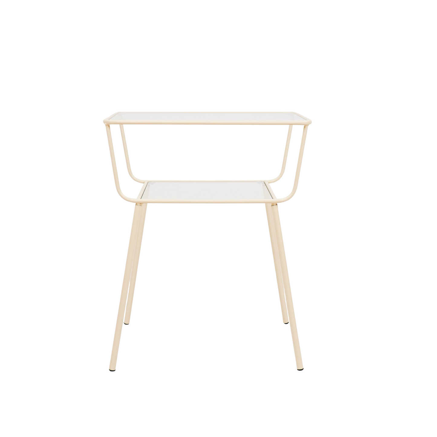 Design bijzettafel metaal en glas - zand