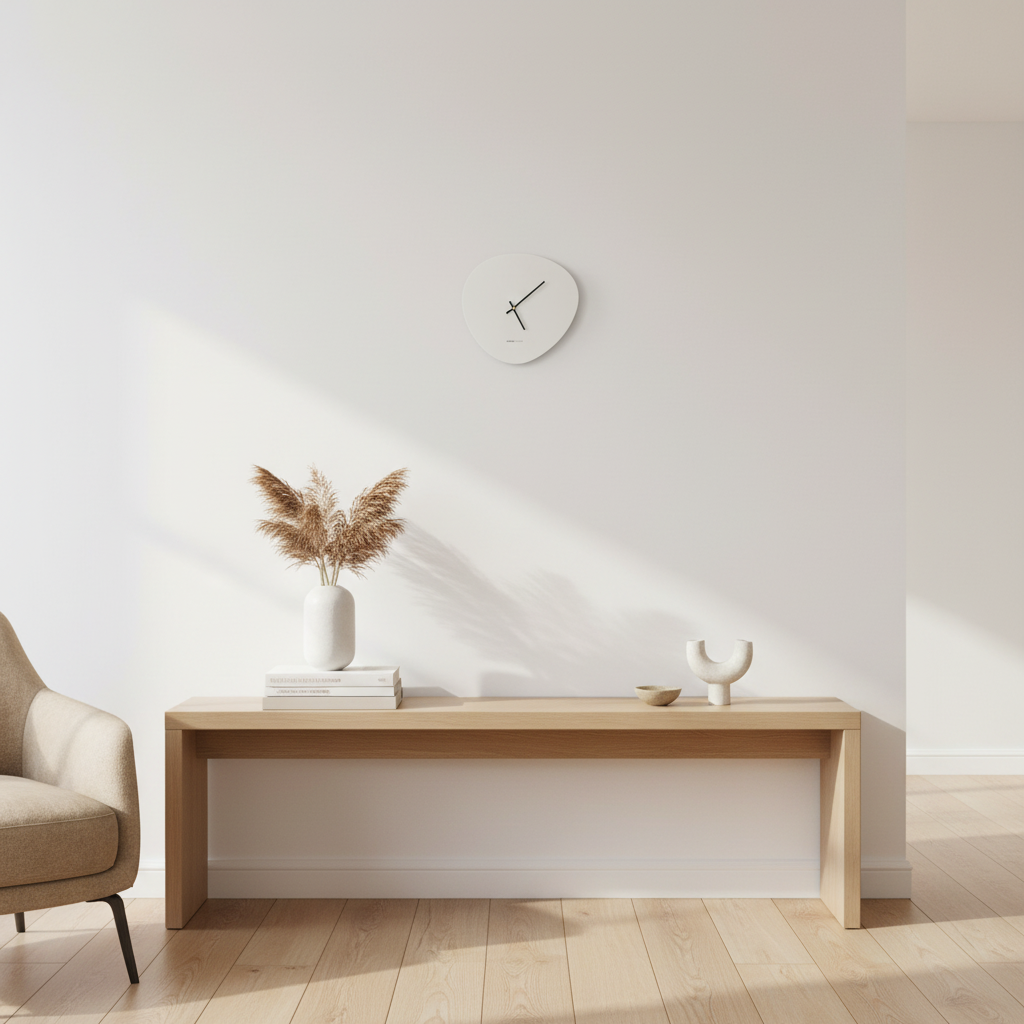 Design wandklok organisch 30 cm - beige zand