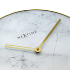 Wandklok marble glas rond Ø 40 cm - wit en grijs blauw