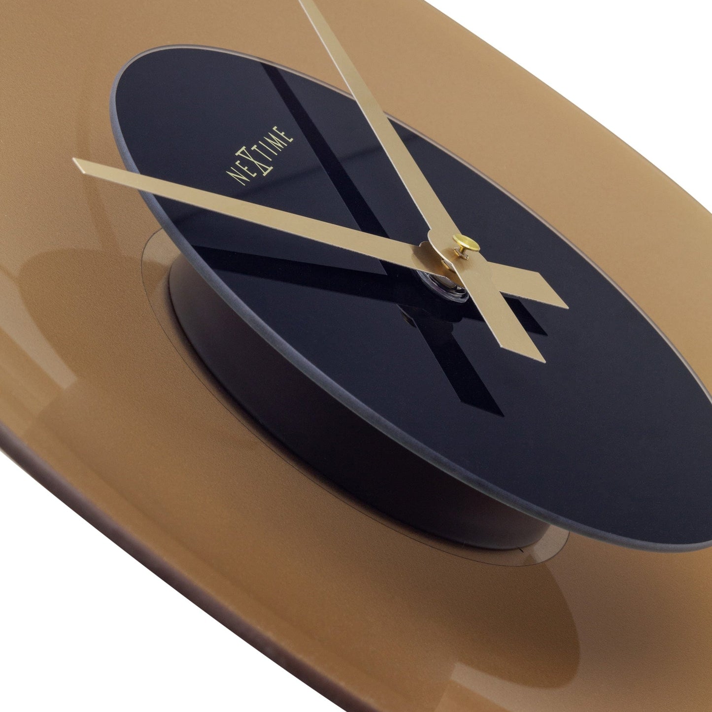 Design zwevend wandklok van glas en geluidloos Ø 40 cm - goud bruin of grijs