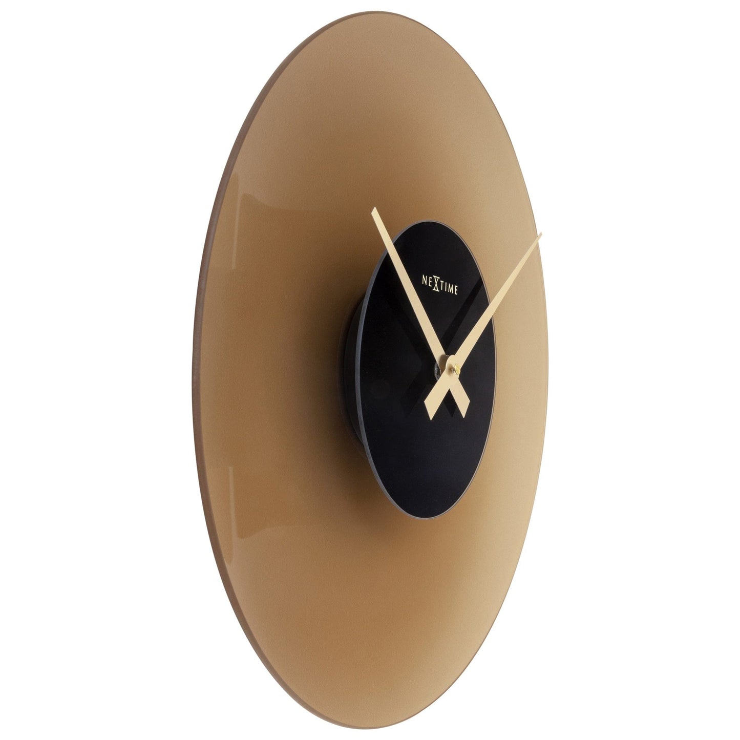 Design zwevend wandklok van glas en geluidloos Ø 40 cm - goud bruin of grijs