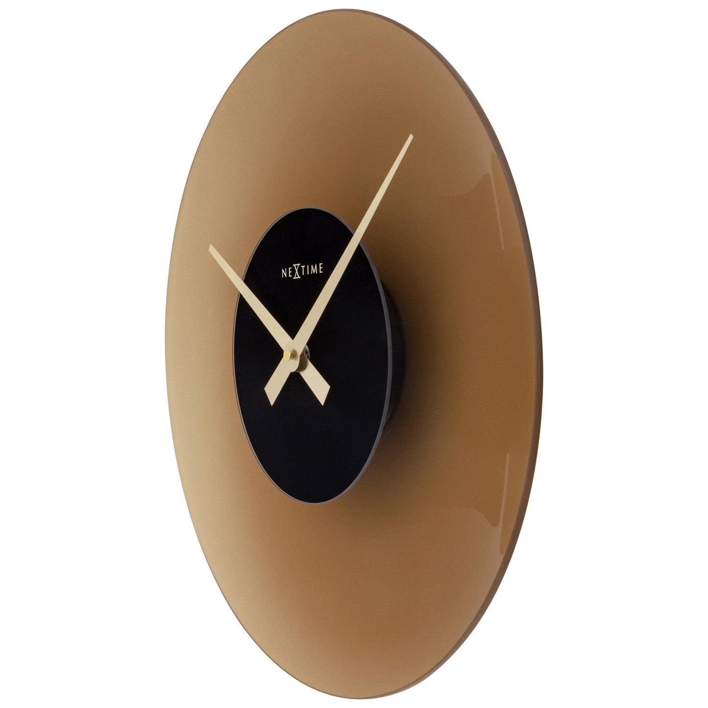 Design zwevend wandklok van glas en geluidloos Ø 40 cm - goud bruin of grijs