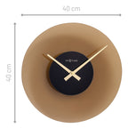 Design zwevend wandklok van glas en geluidloos Ø 40 cm - goud bruin of grijs