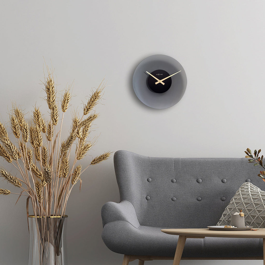 Design zwevend wandklok van glas en geluidloos Ø 40 cm - goud bruin of grijs