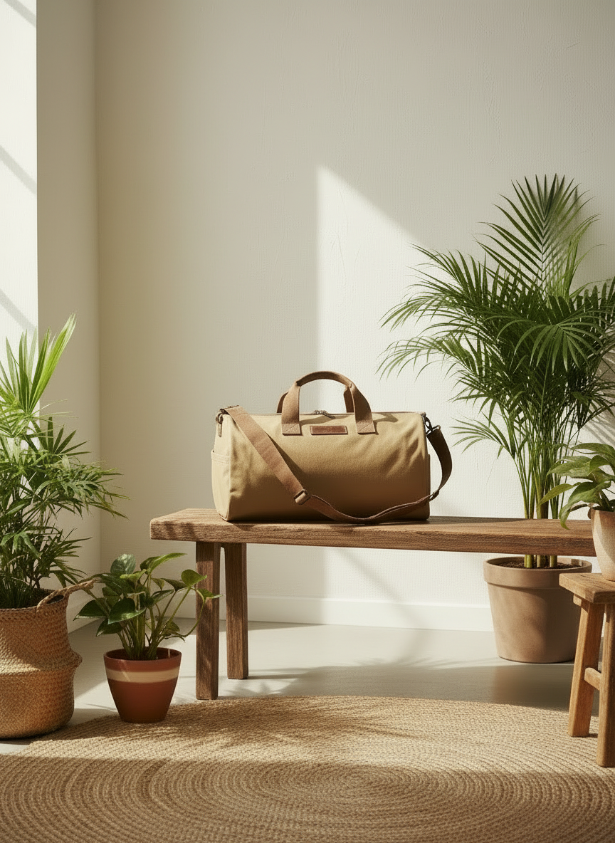 Duffel reistas canvas – bruin of zwart