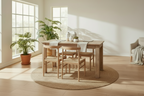 Eettafel van massief gerecycled Mahonie hout 120 cm - bruin