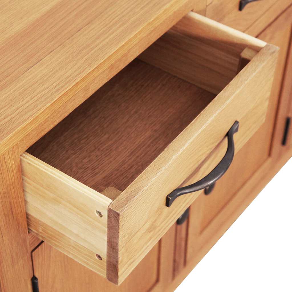 Dressoir Bruin 112 X 33.5 X 70 Cm Massief Eikenhout