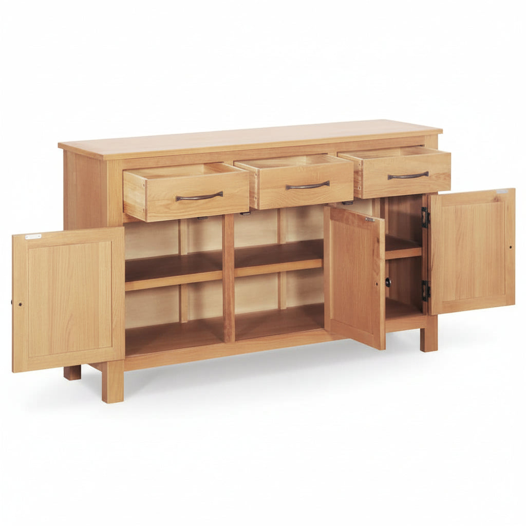 Dressoir Bruin 112 X 33.5 X 70 Cm Massief Eikenhout