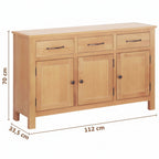 Dressoir Bruin 112 X 33.5 X 70 Cm Massief Eikenhout