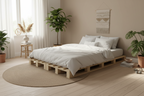 Pallet bedframe van massief grenen hout - meerdere kleuren