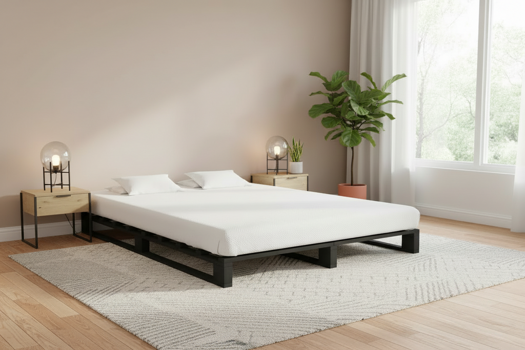 Pallet bedframe van massief grenen hout - meerdere kleuren