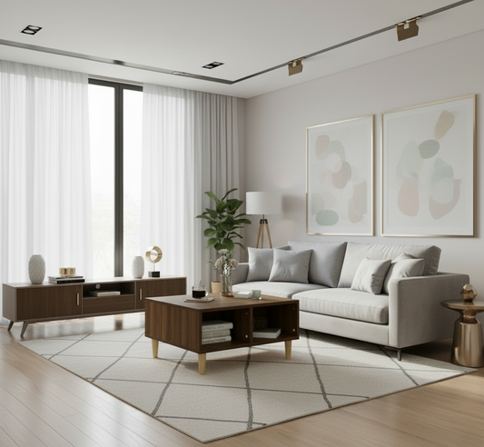 Salontafel met opbergruimte - eiken bruin