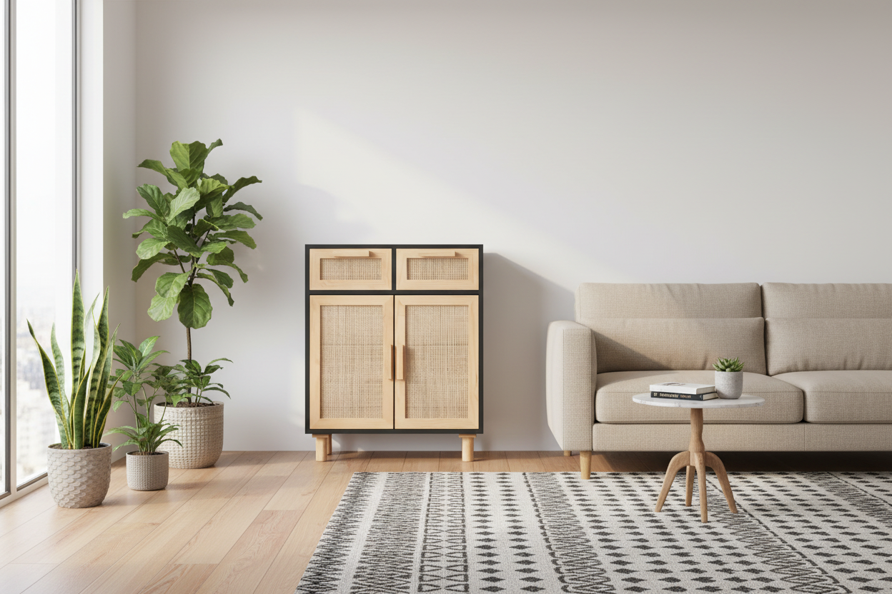 Dressoir van rotan met lades - meerdere kleuren