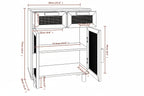 Dressoir 60X30X75 Cm Massief Grenen Hout En Rattan