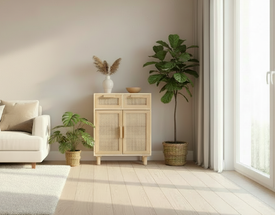 Dressoir van rotan met lades - meerdere kleuren