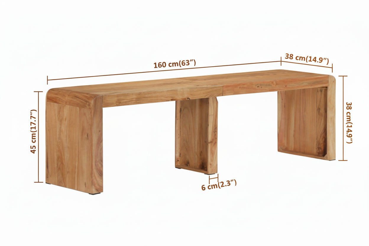 Bank 160X38X45 Cm Massief Acaciahout