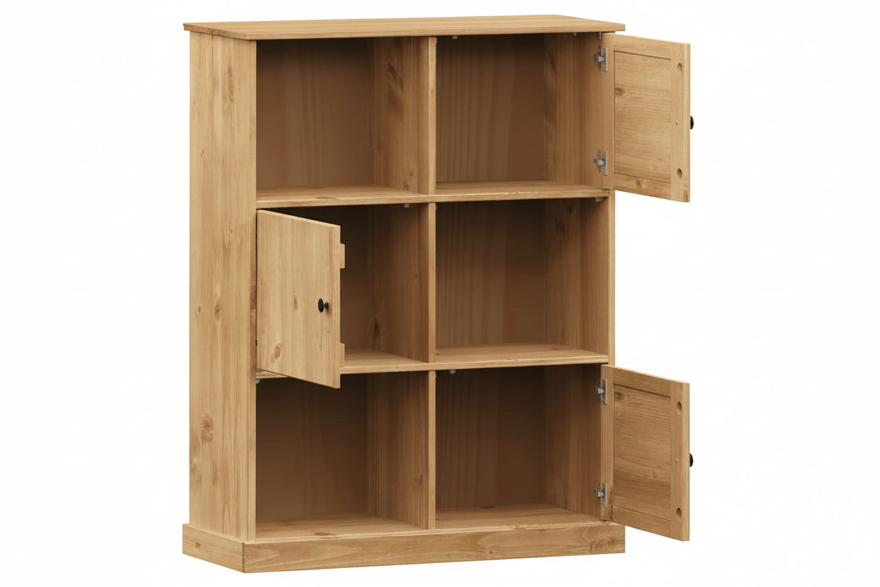 Boekenkast Vigo 90X35X114,5 Cm Massief Grenenhout