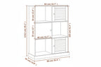 Boekenkast Vigo 90X35X114,5 Cm Massief Grenenhout