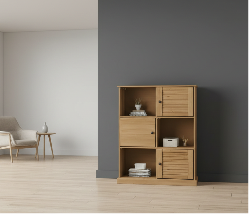 Boekenkast van massief grenen hout - meerdere kleuren