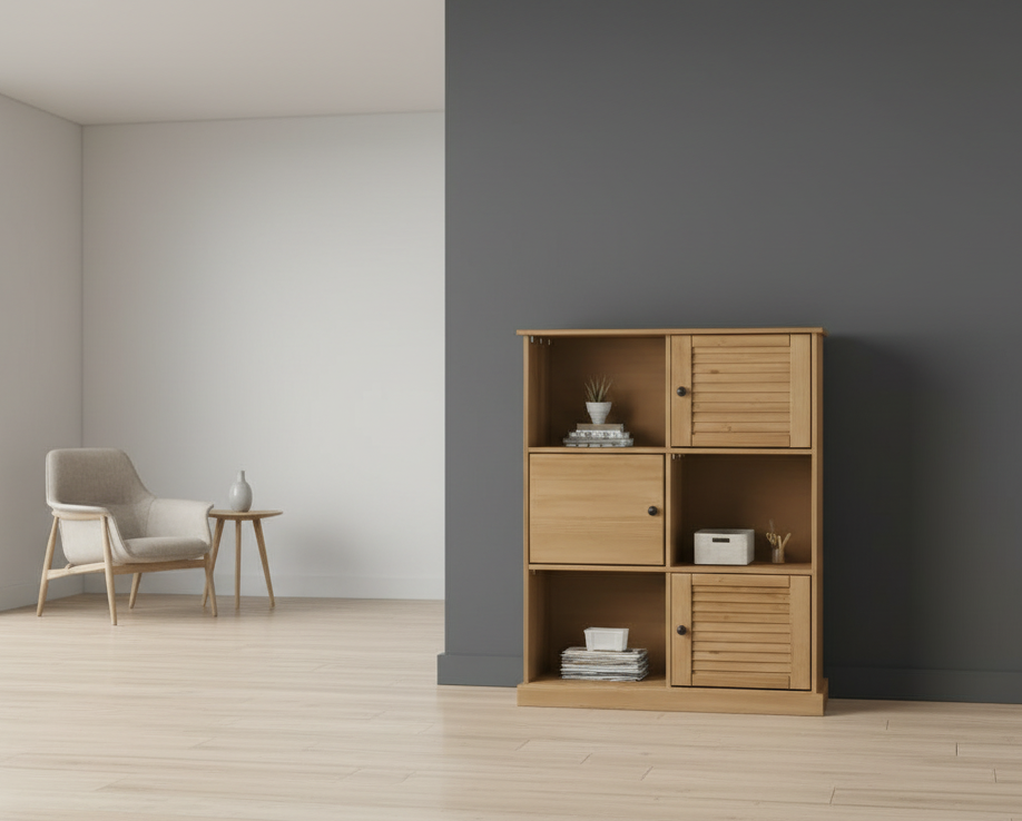 Boekenkast van massief grenen hout - meerdere kleuren