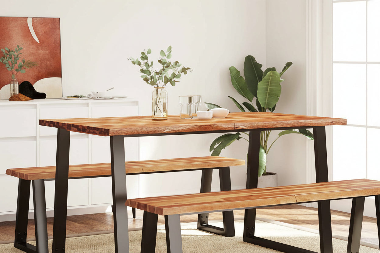 Eettafel Met Natuurlijke Rand Massief Acaciahout