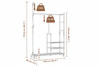 Kledingrek Met Schappen En Wielen 100X38X175,5 Cm Bamboe