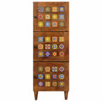 Hoge Kast 40 X 33 X 110 Cm Massief Mango Hout