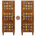 Hoge Kast 40 X 33 X 110 Cm Massief Mango Hout
