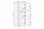 Hoge Kast 40 X 33 X 110 Cm Massief Mango Hout