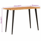 Eettafels Bruin En Zwart 110 X 55 X 78 Cm Massief Mango Hout