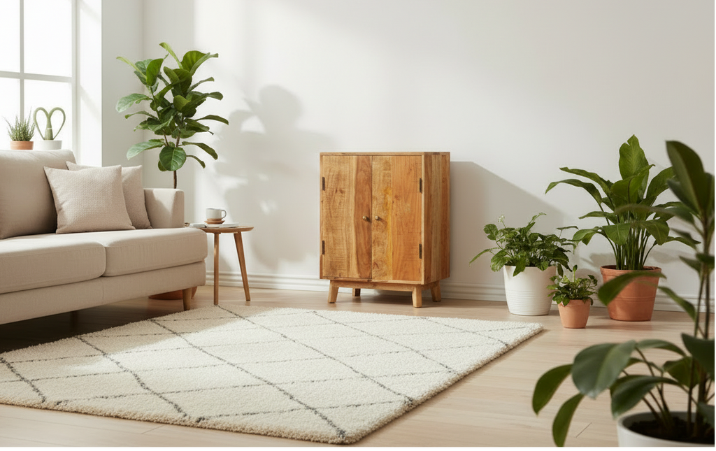 Handgemaakte kast van massief mango hout - bruin