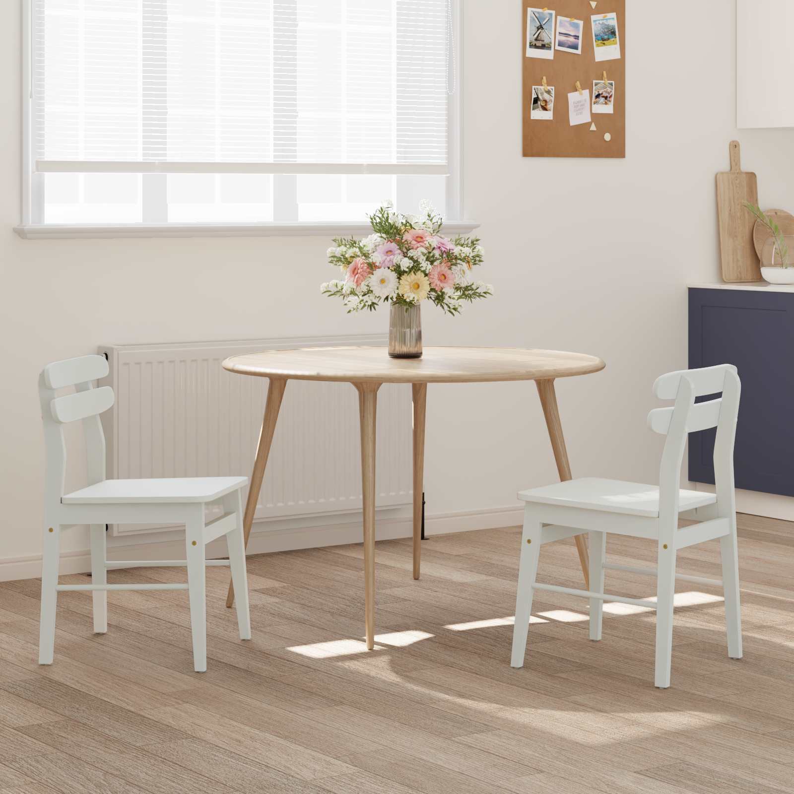 Eetkamerstoel 2 Pcs Massief Rubberhout