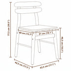 Eetkamerstoel 2 Pcs Massief Rubberhout