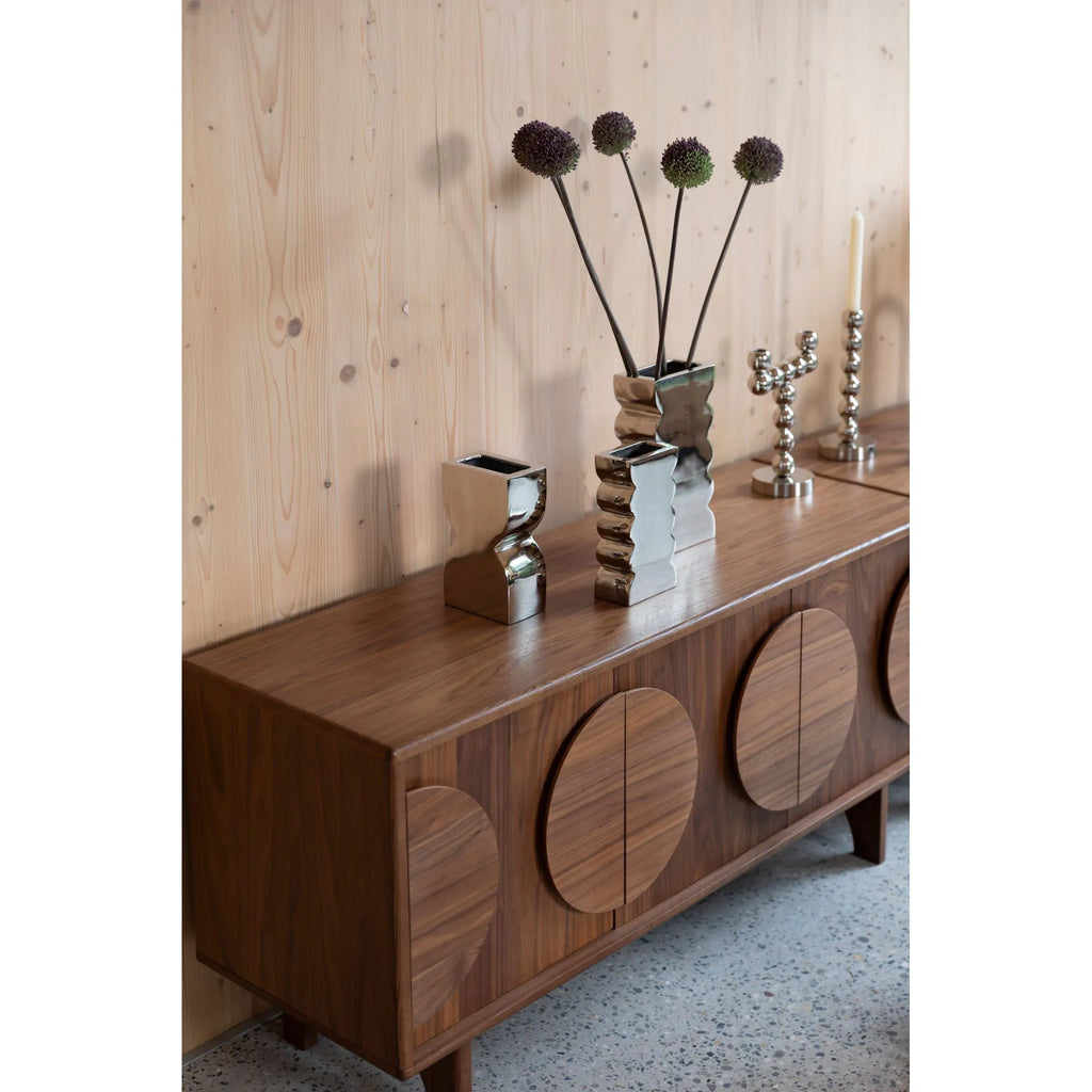 Design dressoir kast Zuiver Groove massief Walnoot of Eiken hout - bruin