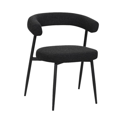 Design Japandi stoel chenille stof en metalen onderstel - meerdere kleuren