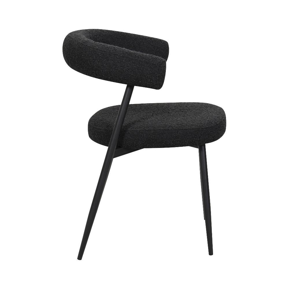 Design Japandi stoel chenille stof en metalen onderstel - meerdere kleuren