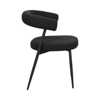 Design Japandi stoel chenille stof en metalen onderstel - meerdere kleuren