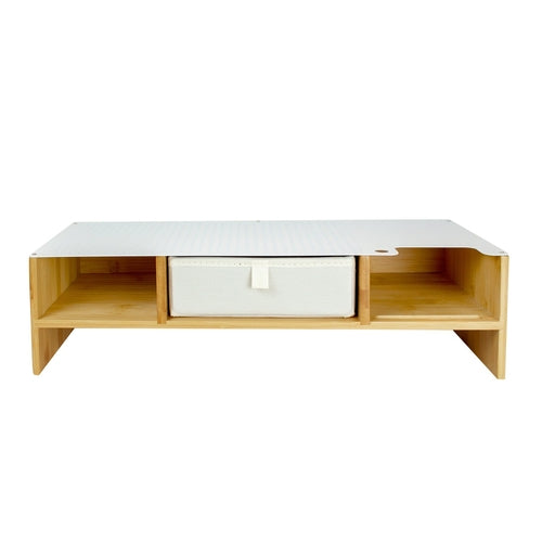 Ergonomische monitor standaard en toetsenbord opberglade - bamboe