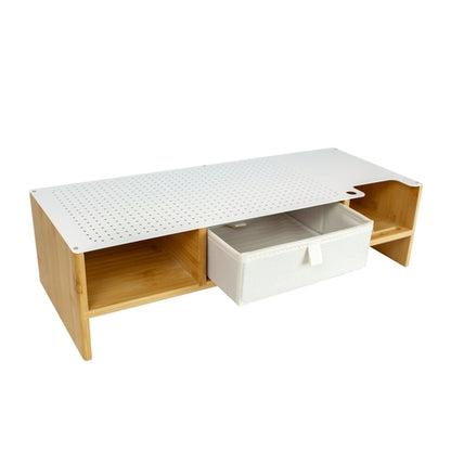 Ergonomische monitor standaard en toetsenbord opberglade - bamboe