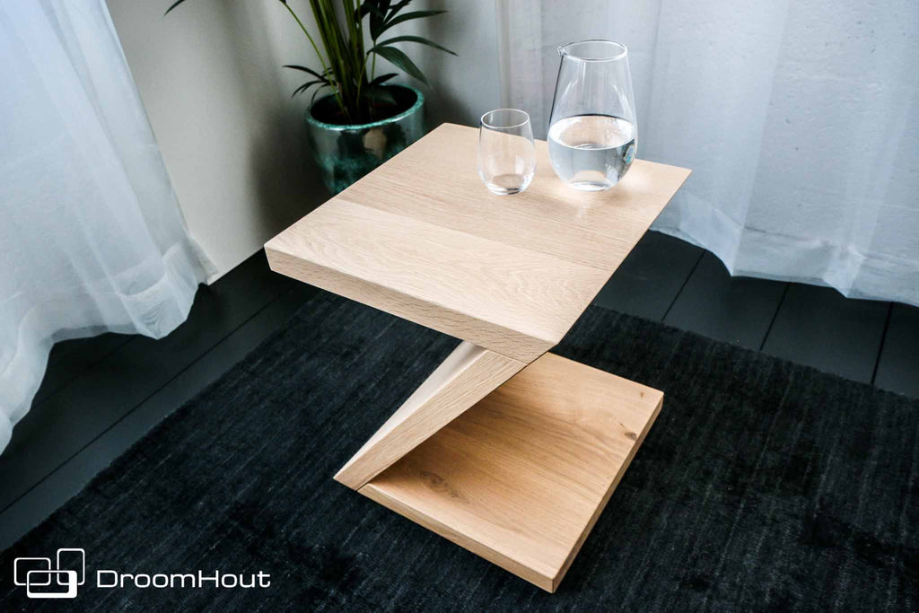 Bijzettafel Madrid massief eiken hout of noten hout - meerdere houttinten