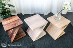 Bijzettafel Madrid massief eiken hout of noten hout - meerdere houttinten